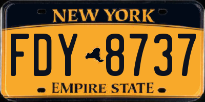 NY license plate FDY8737