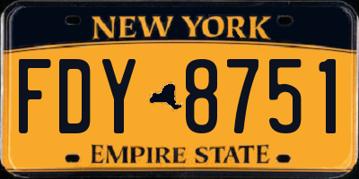 NY license plate FDY8751
