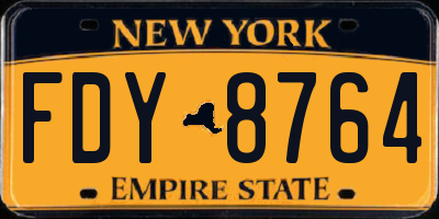 NY license plate FDY8764