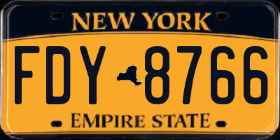 NY license plate FDY8766