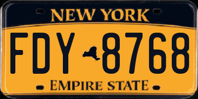 NY license plate FDY8768