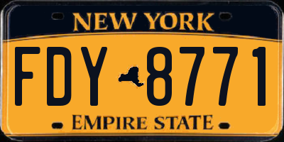 NY license plate FDY8771