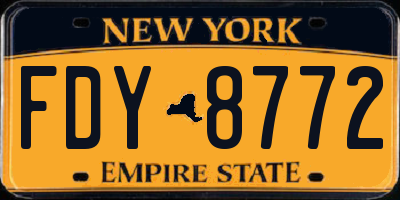 NY license plate FDY8772
