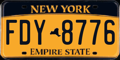 NY license plate FDY8776
