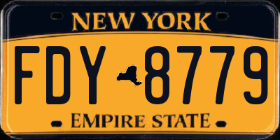 NY license plate FDY8779