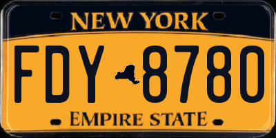 NY license plate FDY8780