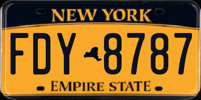 NY license plate FDY8787