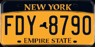 NY license plate FDY8790