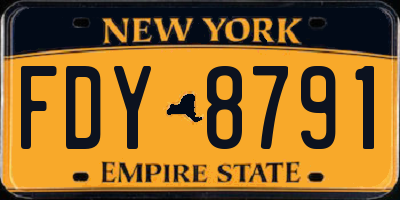 NY license plate FDY8791