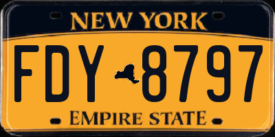 NY license plate FDY8797