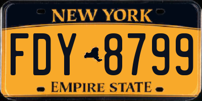 NY license plate FDY8799