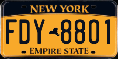 NY license plate FDY8801