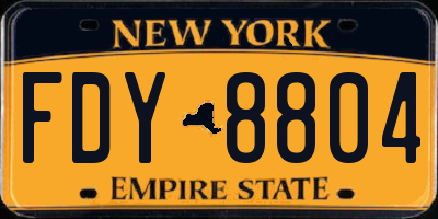 NY license plate FDY8804