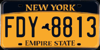 NY license plate FDY8813