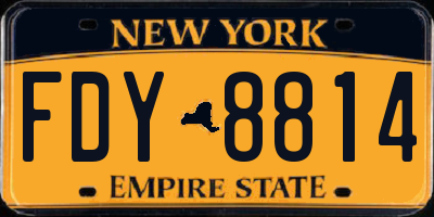 NY license plate FDY8814