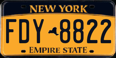 NY license plate FDY8822