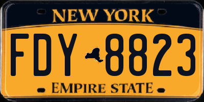 NY license plate FDY8823