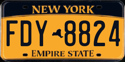 NY license plate FDY8824