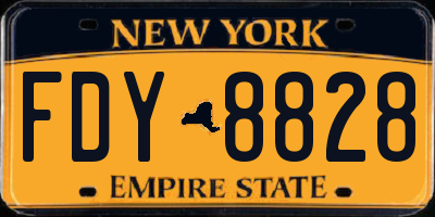NY license plate FDY8828
