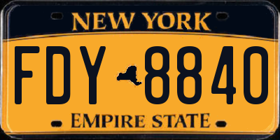 NY license plate FDY8840