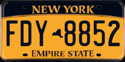 NY license plate FDY8852