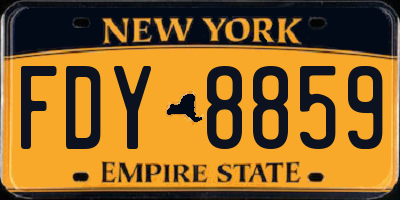 NY license plate FDY8859