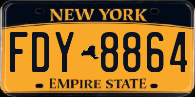 NY license plate FDY8864