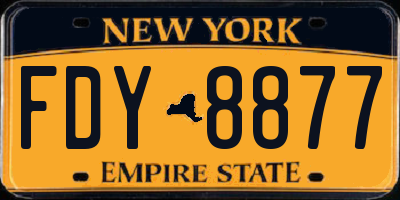 NY license plate FDY8877