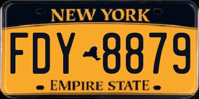 NY license plate FDY8879