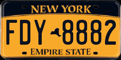 NY license plate FDY8882
