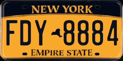 NY license plate FDY8884