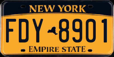 NY license plate FDY8901