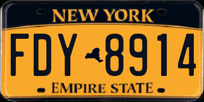 NY license plate FDY8914