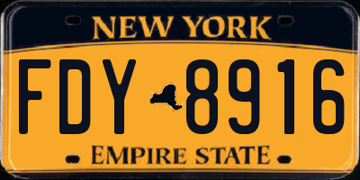 NY license plate FDY8916