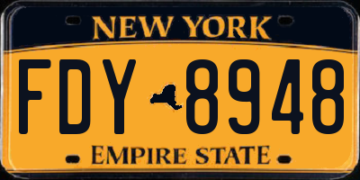 NY license plate FDY8948