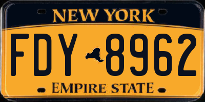 NY license plate FDY8962