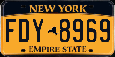 NY license plate FDY8969