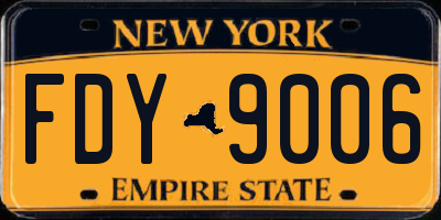 NY license plate FDY9006