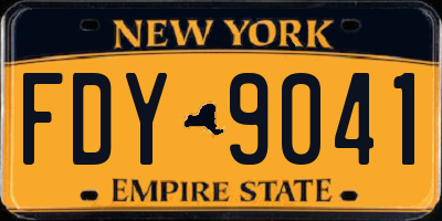 NY license plate FDY9041