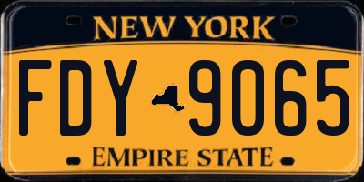 NY license plate FDY9065