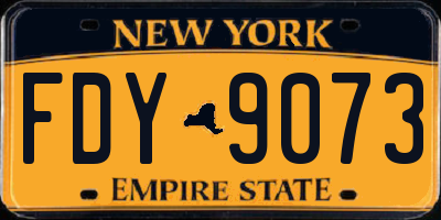 NY license plate FDY9073