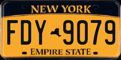 NY license plate FDY9079