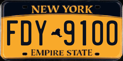 NY license plate FDY9100