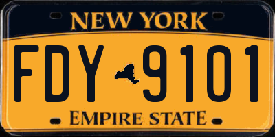 NY license plate FDY9101
