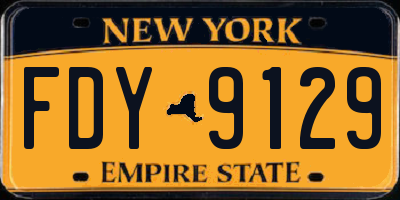 NY license plate FDY9129
