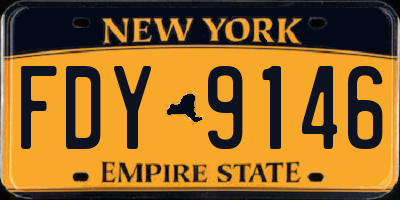 NY license plate FDY9146