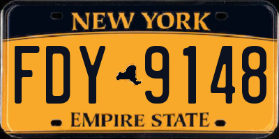 NY license plate FDY9148