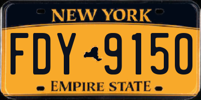 NY license plate FDY9150