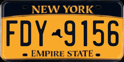 NY license plate FDY9156