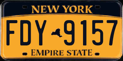 NY license plate FDY9157